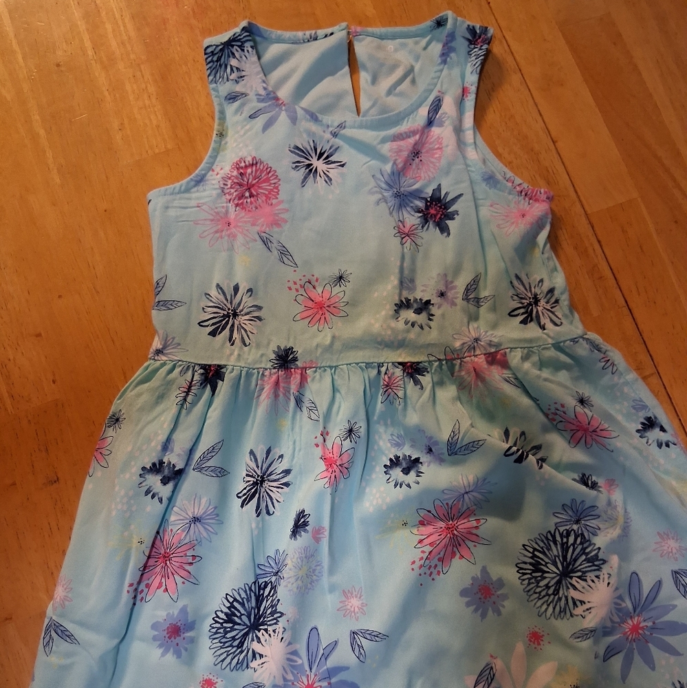 SO Kids Floral Dress in Blue and Pink